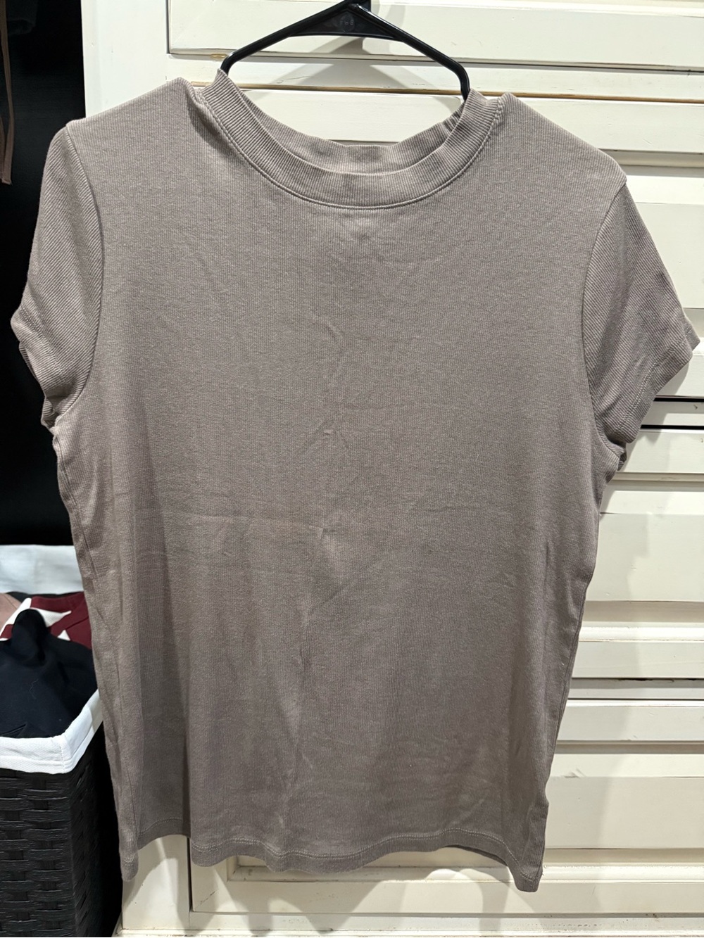 a new day Short-Sleeve Crewneck Tee in Light Taupe